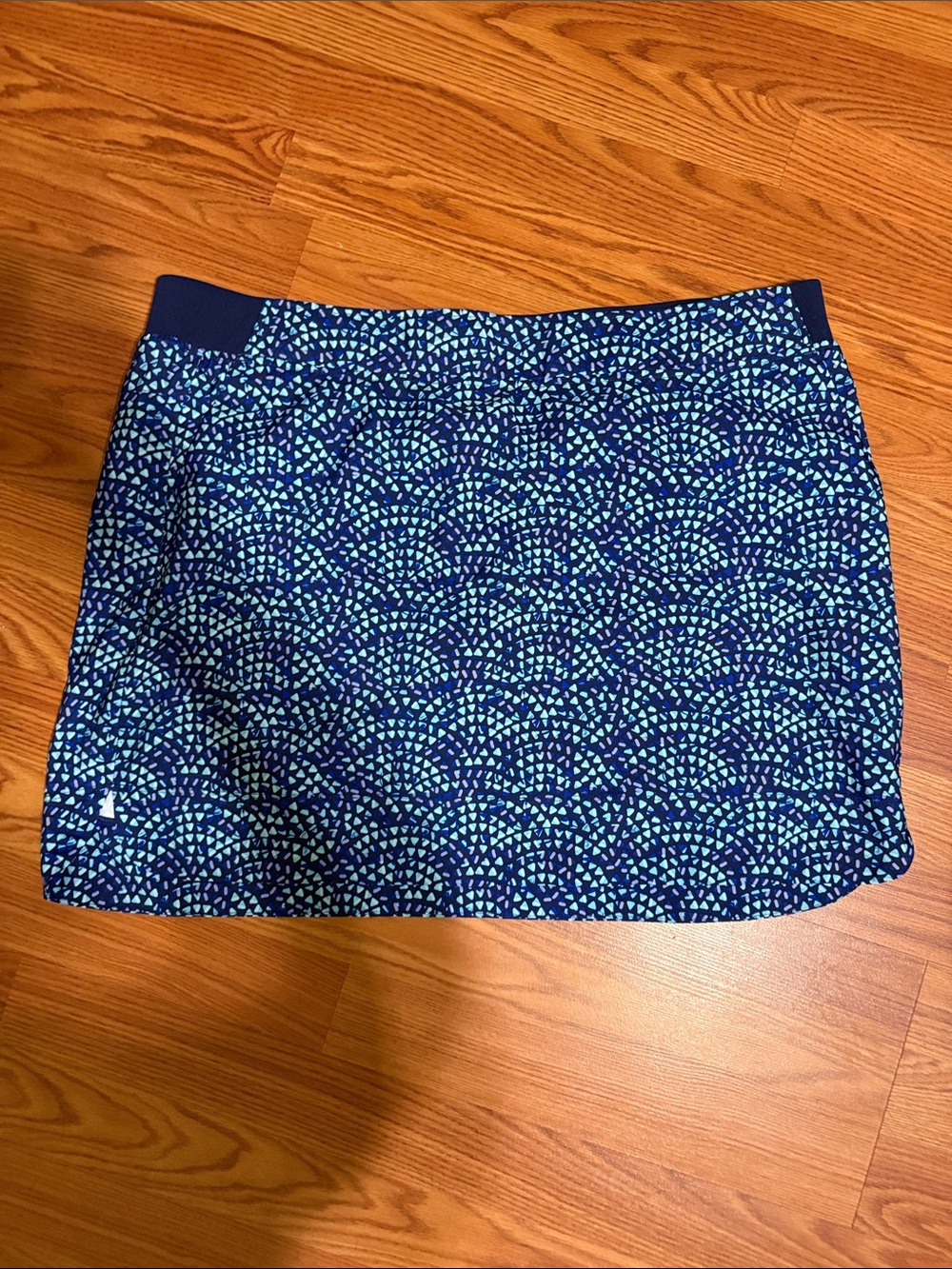 Women's Blue Printed Skort - Sporty Casual